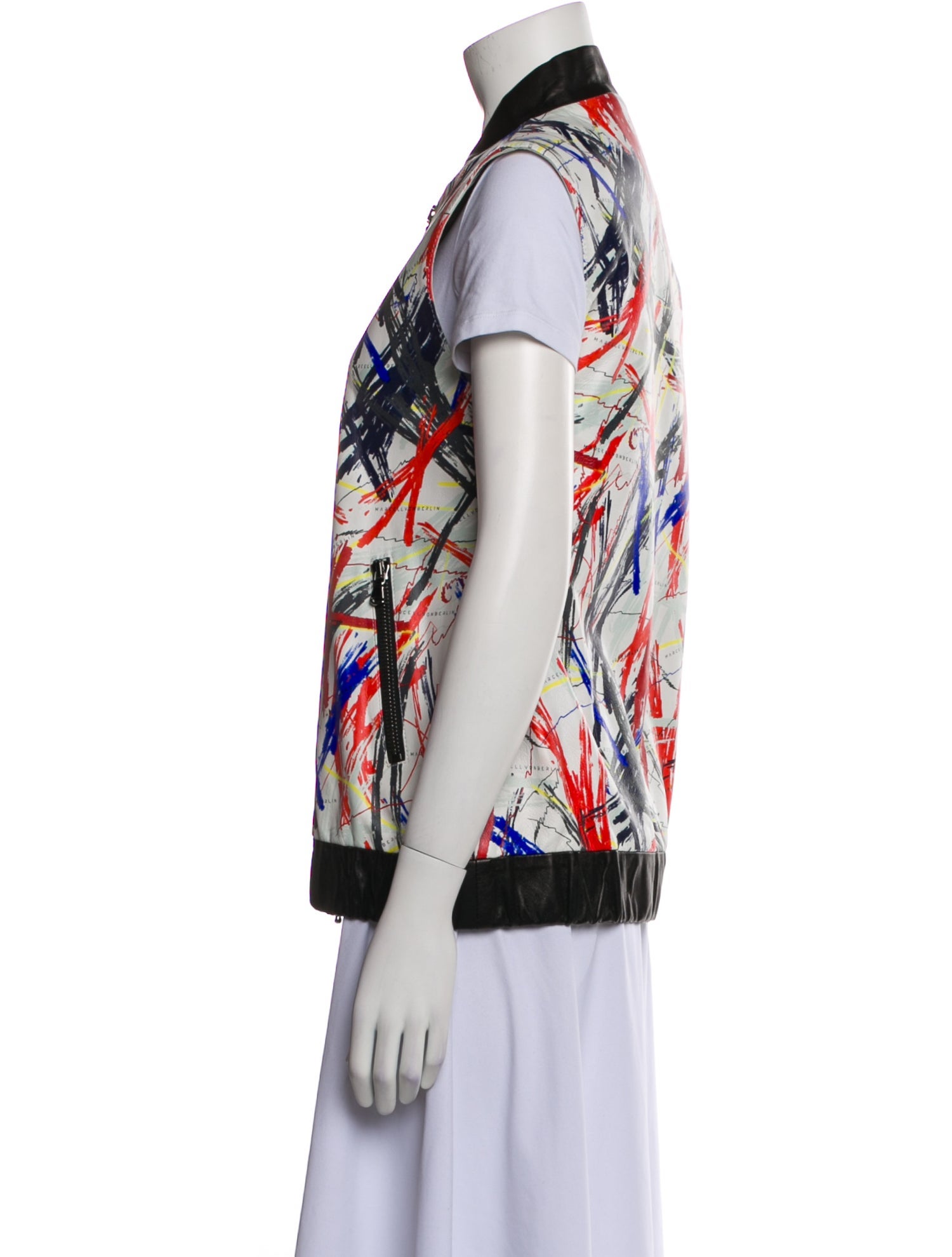 Marcell Von Berlin Leather Printed Vest w/ Tags