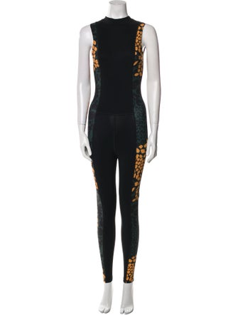 Marcell Von Berlin Graphic Print Mock Neck Jumpsuit