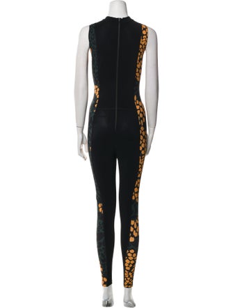 Marcell Von Berlin Graphic Print Mock Neck Jumpsuit