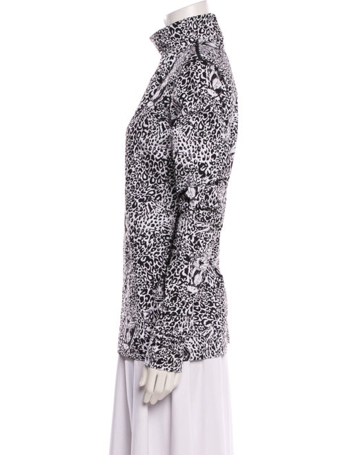 Marcell Von Berlin Animal Print Mock Neck Blouse