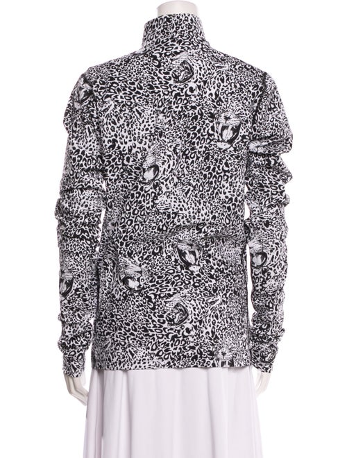 Marcell Von Berlin Animal Print Mock Neck Blouse
