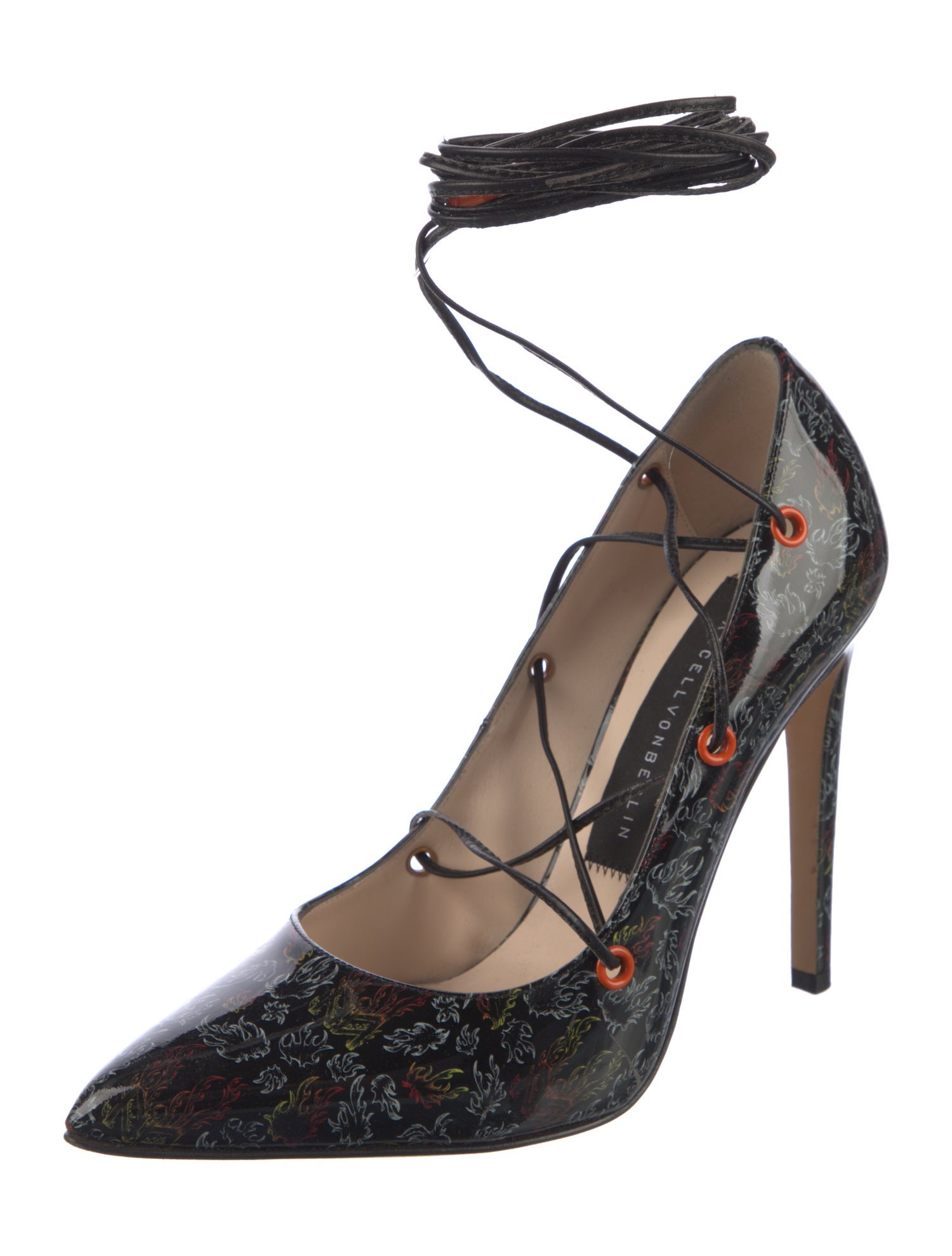 Marcell Von Berlin Patent Leather Printed Pumps