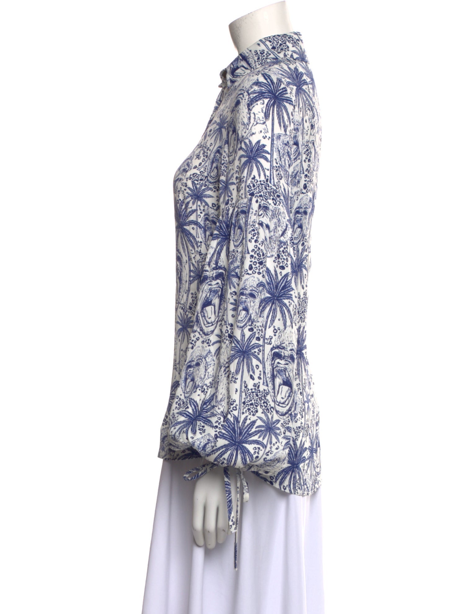 Marcell Von Berlin Printed Long Sleeve Button-Up Top w/ Tags