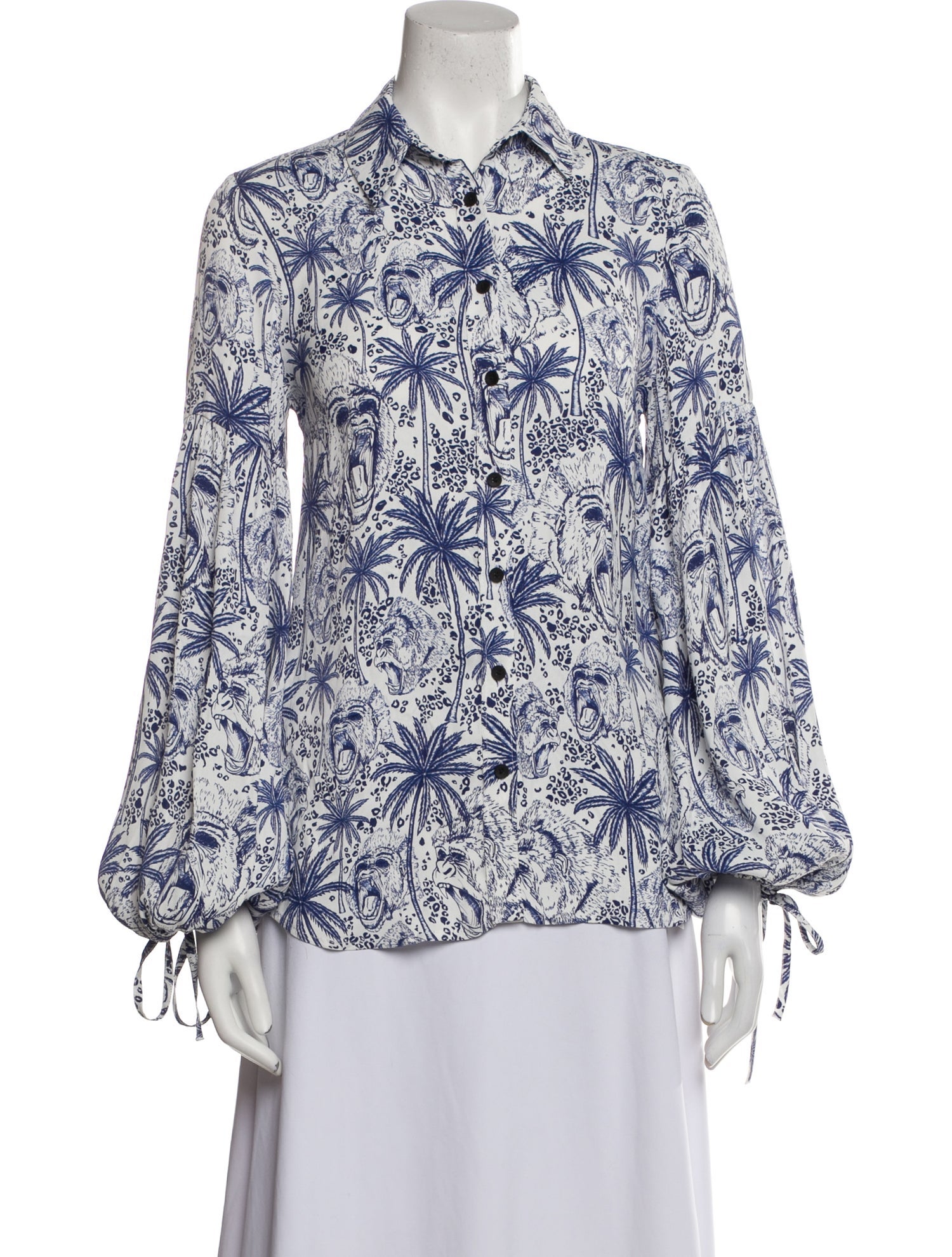 Marcell Von Berlin Printed Long Sleeve Blouse