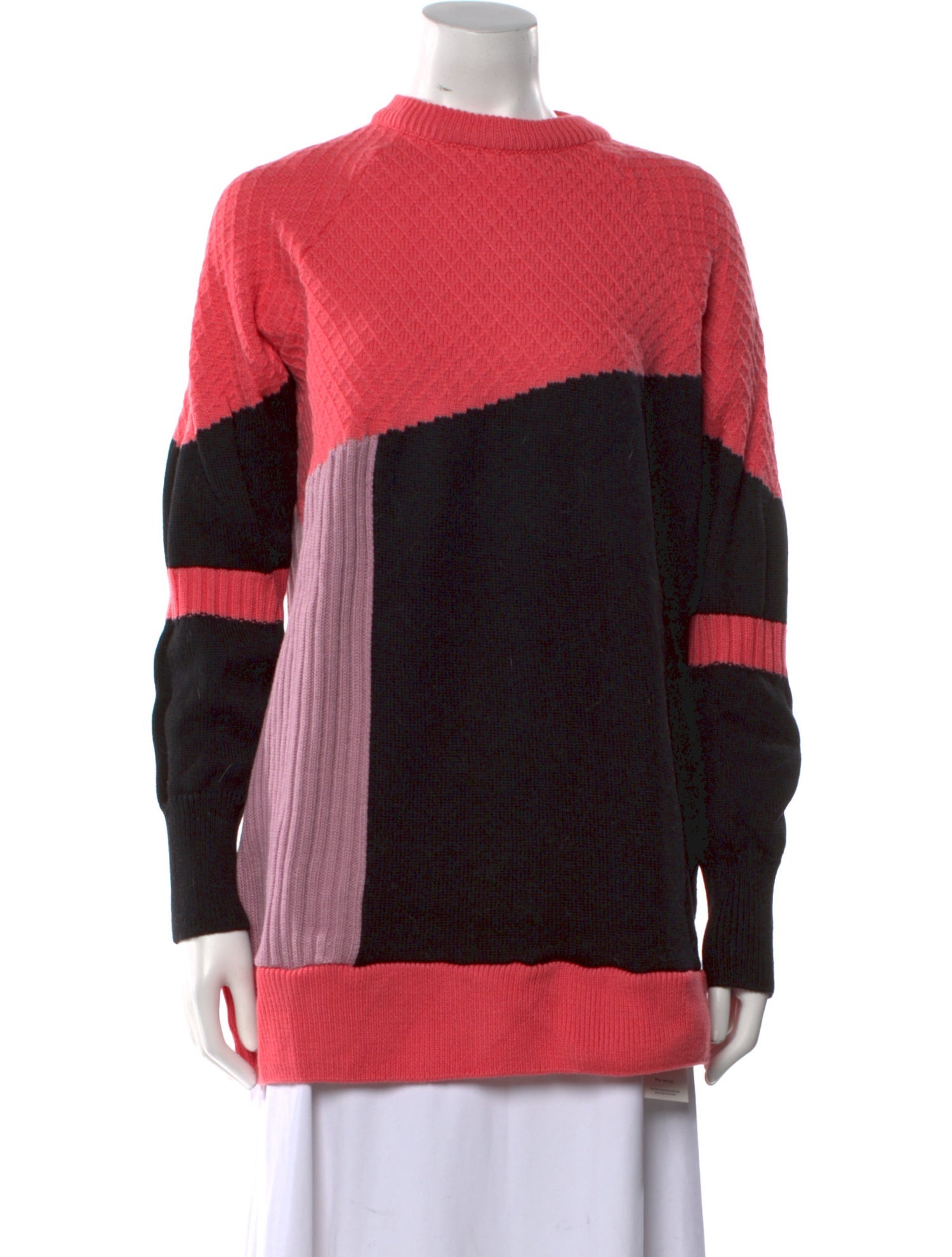 Marcell Von Berlin Virgin Wool Colorblock Pattern Sweater
