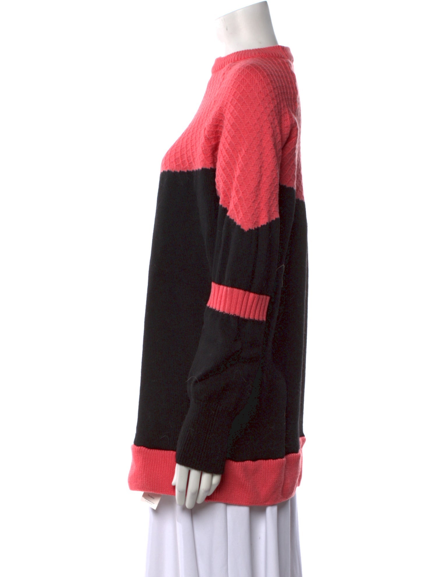 Marcell Von Berlin Virgin Wool Colorblock Pattern Sweater