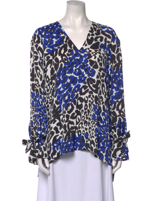Marcell Von Berlin Animal Print V-Neck Blouse