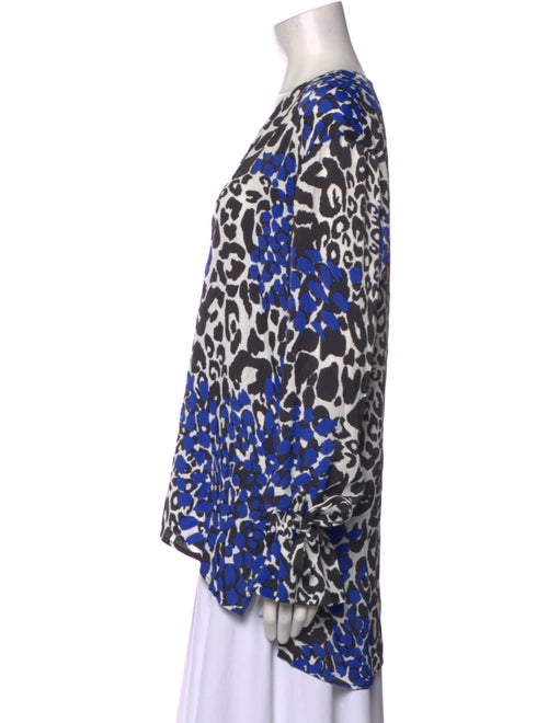 Marcell Von Berlin Animal Print V-Neck Blouse