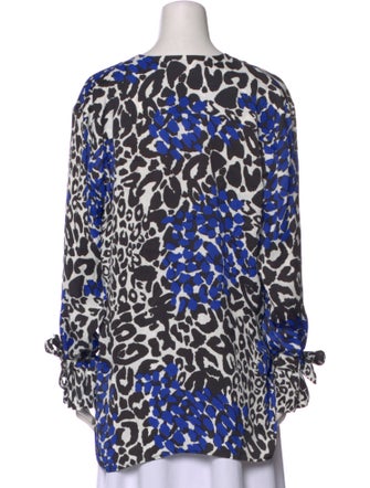 Marcell Von Berlin Animal Print V-Neck Blouse