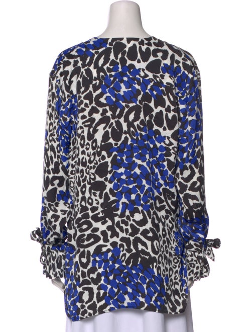 Marcell Von Berlin Animal Print V-Neck Blouse