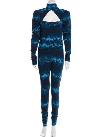 Marcell Von Berlin Animal Print Turtleneck Jumpsuit