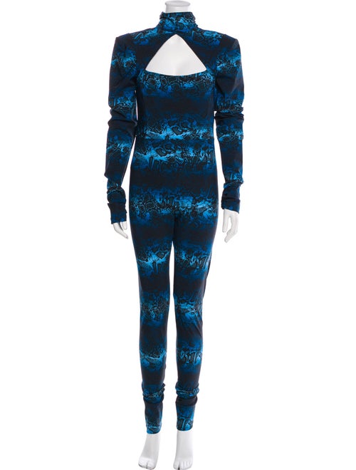 Marcell Von Berlin Animal Print Turtleneck Jumpsuit