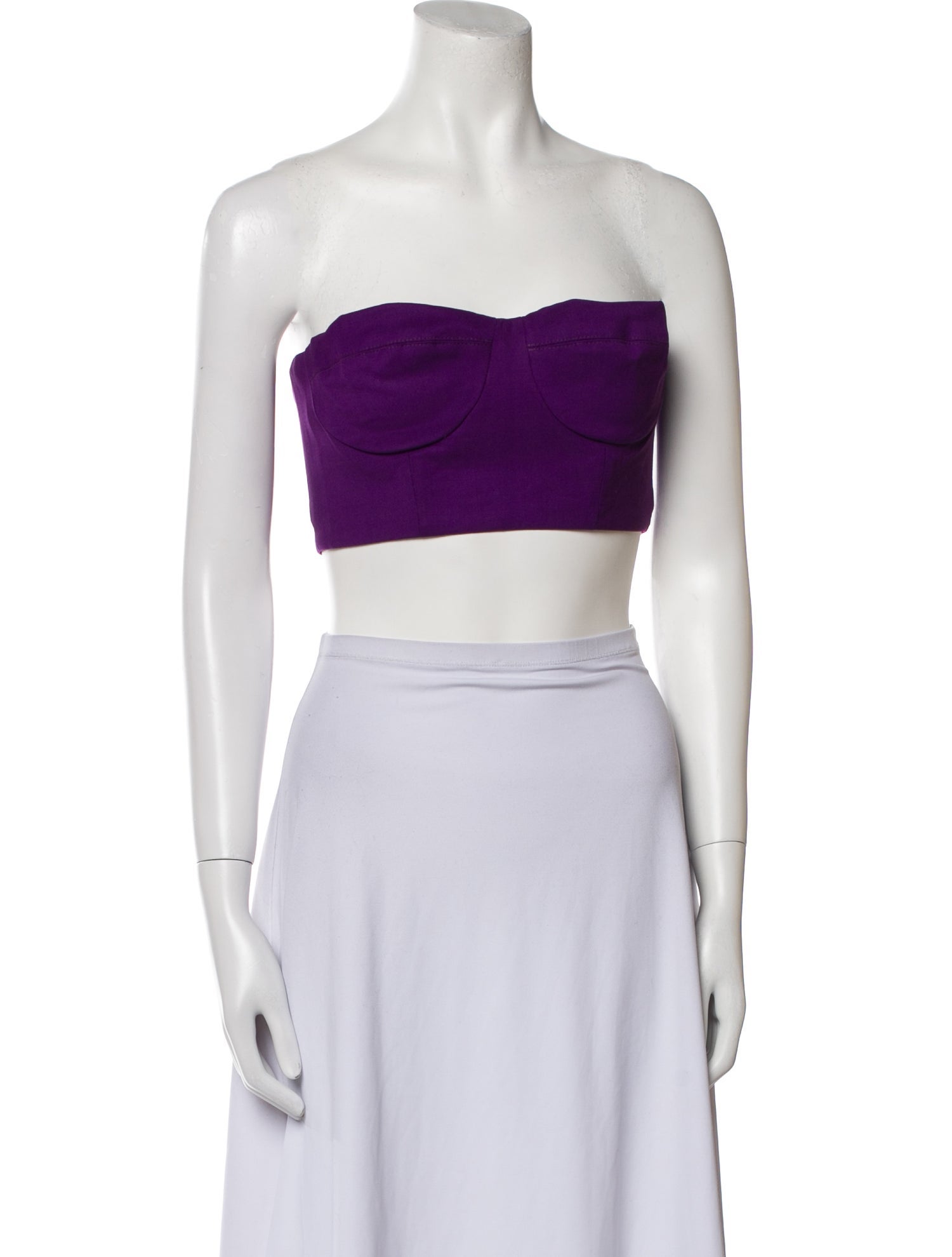 Marcell Von Berlin Virgin Wool Strapless Crop Top