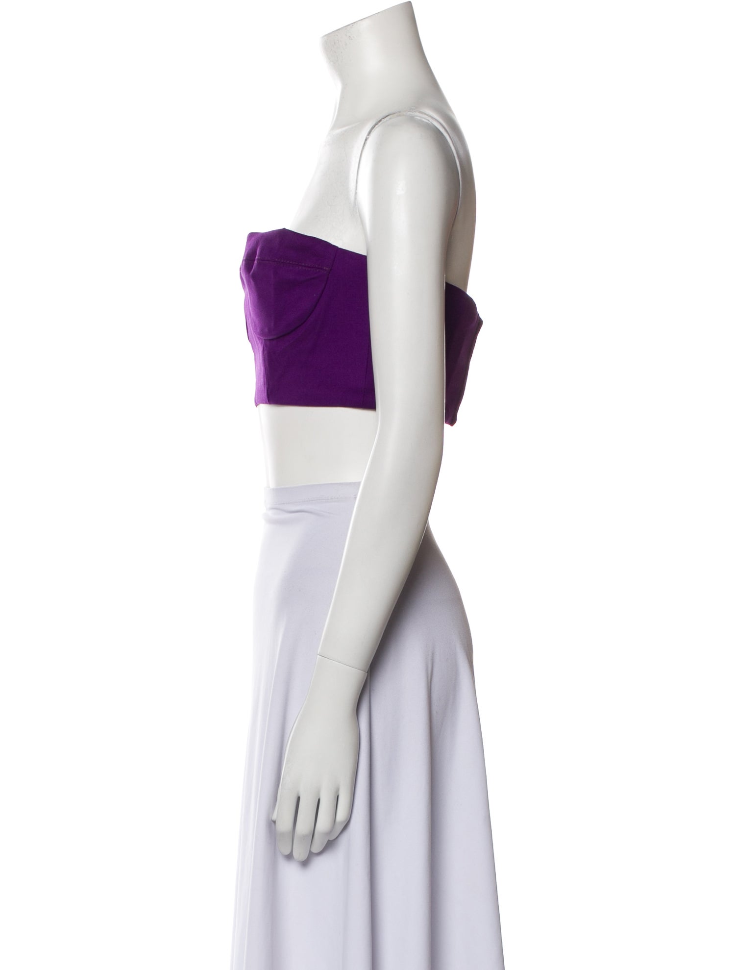 Marcell Von Berlin Virgin Wool Strapless Crop Top