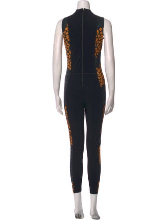 Marcell Von Berlin Graphic Print Mock Neck Jumpsuit