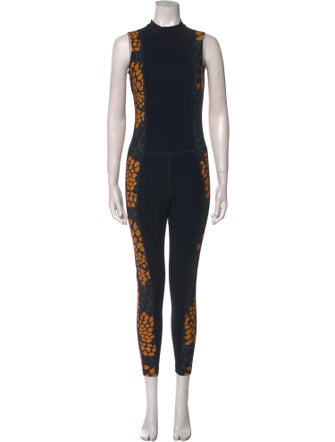 Marcell Von Berlin Graphic Print Mock Neck Jumpsuit