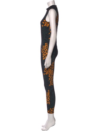 Marcell Von Berlin Graphic Print Mock Neck Jumpsuit