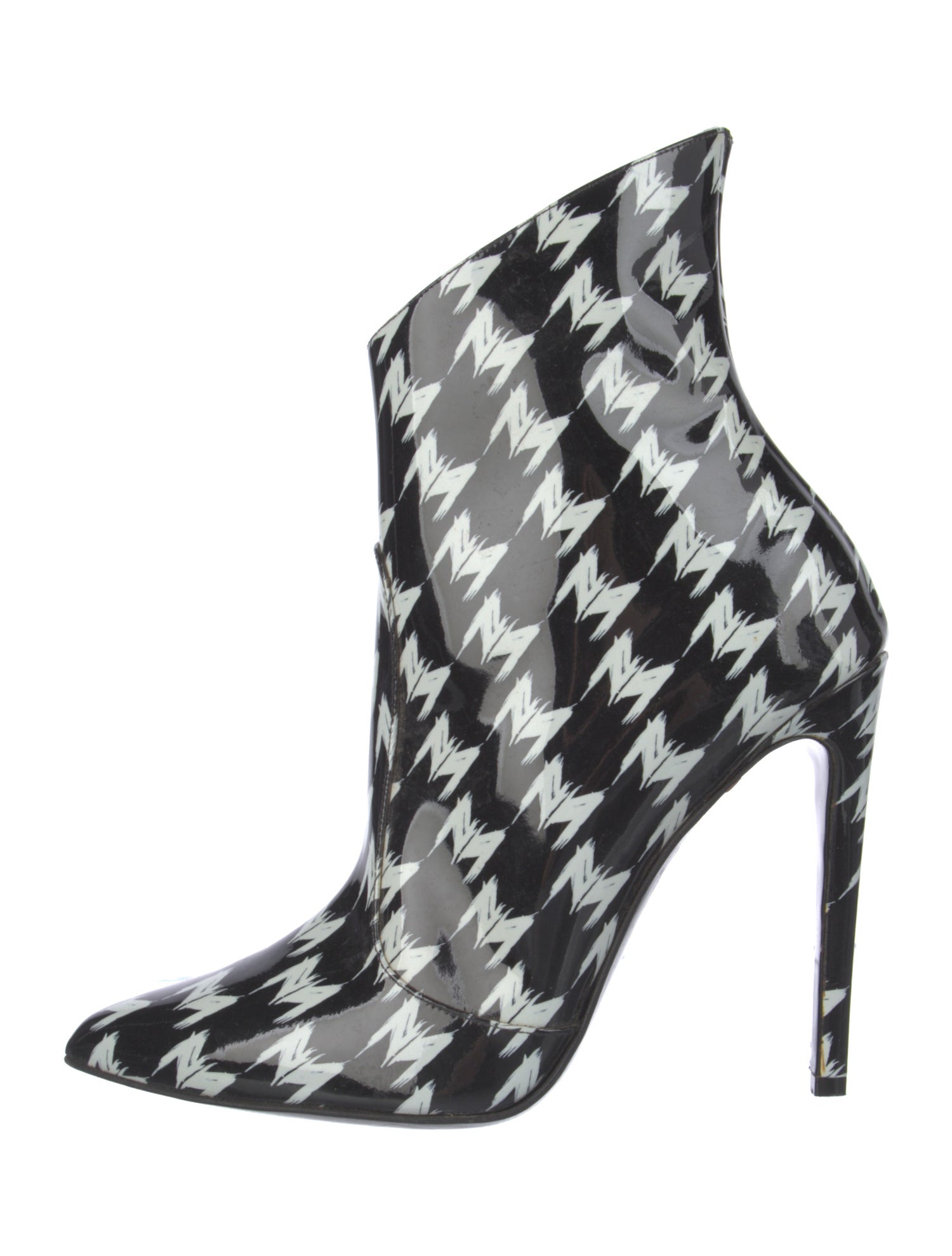 Marcell Von Berlin Patent Leather Printed Lace-Up Boots