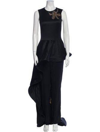 Marcell Von Berlin Silk Crew Neck Jumpsuit
