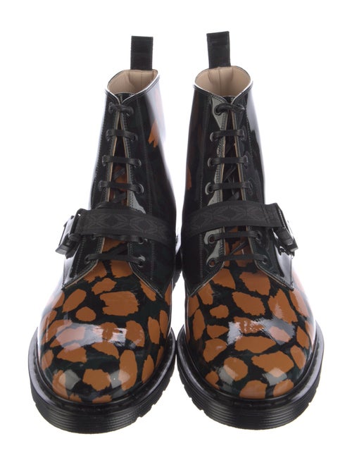 Marcell Von Berlin Patent Leather Animal Print Lace-Up Boots