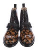 Marcell Von Berlin Patent Leather Animal Print Lace-Up Boots
