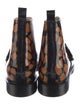 Marcell Von Berlin Patent Leather Animal Print Lace-Up Boots