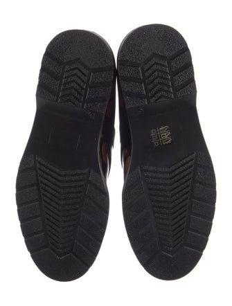 Marcell Von Berlin Patent Leather Animal Print Lace-Up Boots