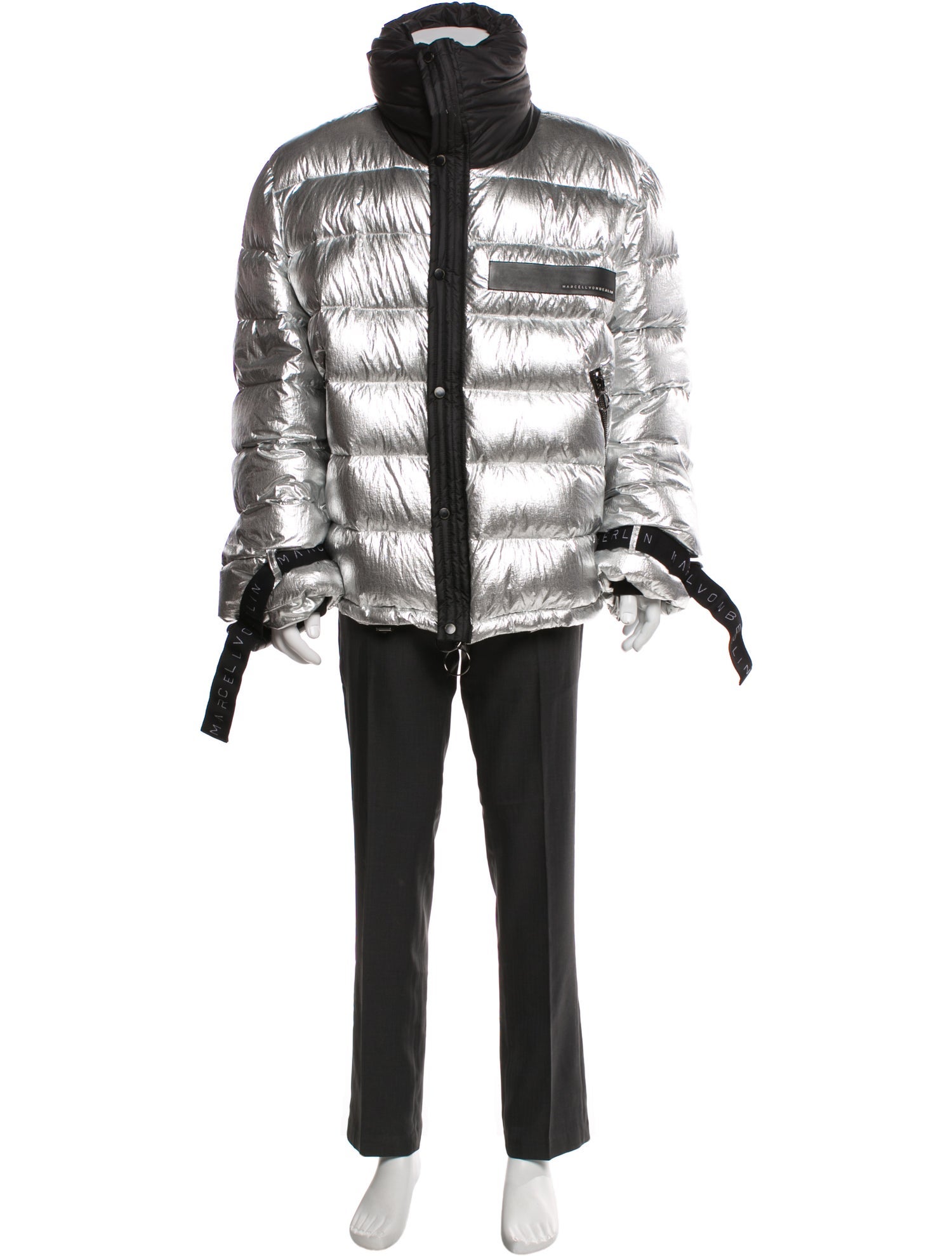 Marcell Von Berlin Colorblock Pattern Puffer Coat w/ Tags