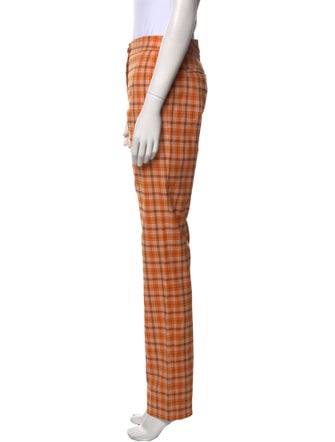 Marcell Von Berlin Plaid Print Straight Leg Pants
