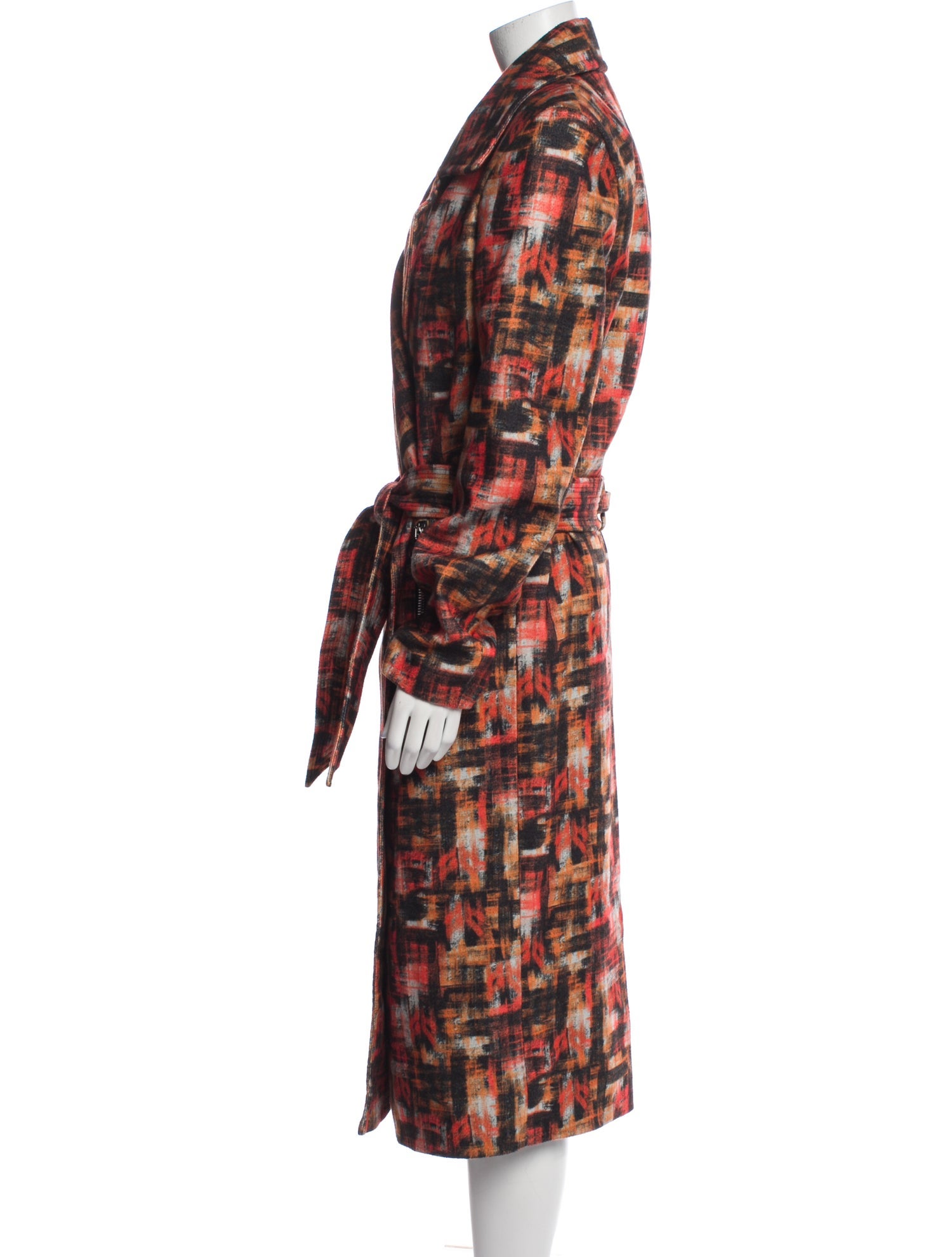 Marcell Von Berlin Plaid Print Trench Coat