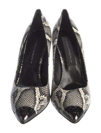 Marcell Von Berlin Embossed Leather Animal Print Pumps
