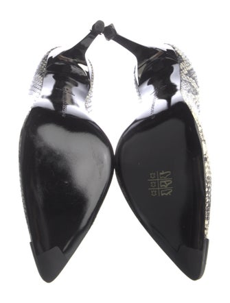 Marcell Von Berlin Embossed Leather Animal Print Pumps
