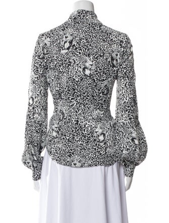 Marcell Von Berlin Silk Printed Button-Up Top