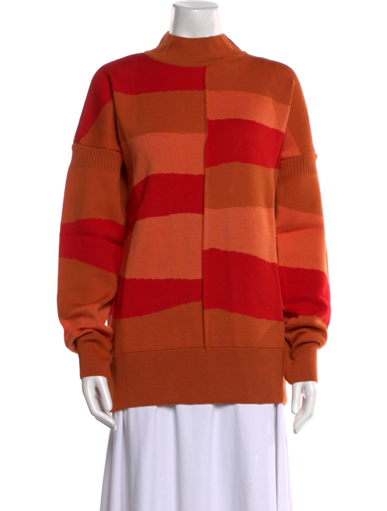 Marcell Von Berlin Striped Mock Neck Sweater