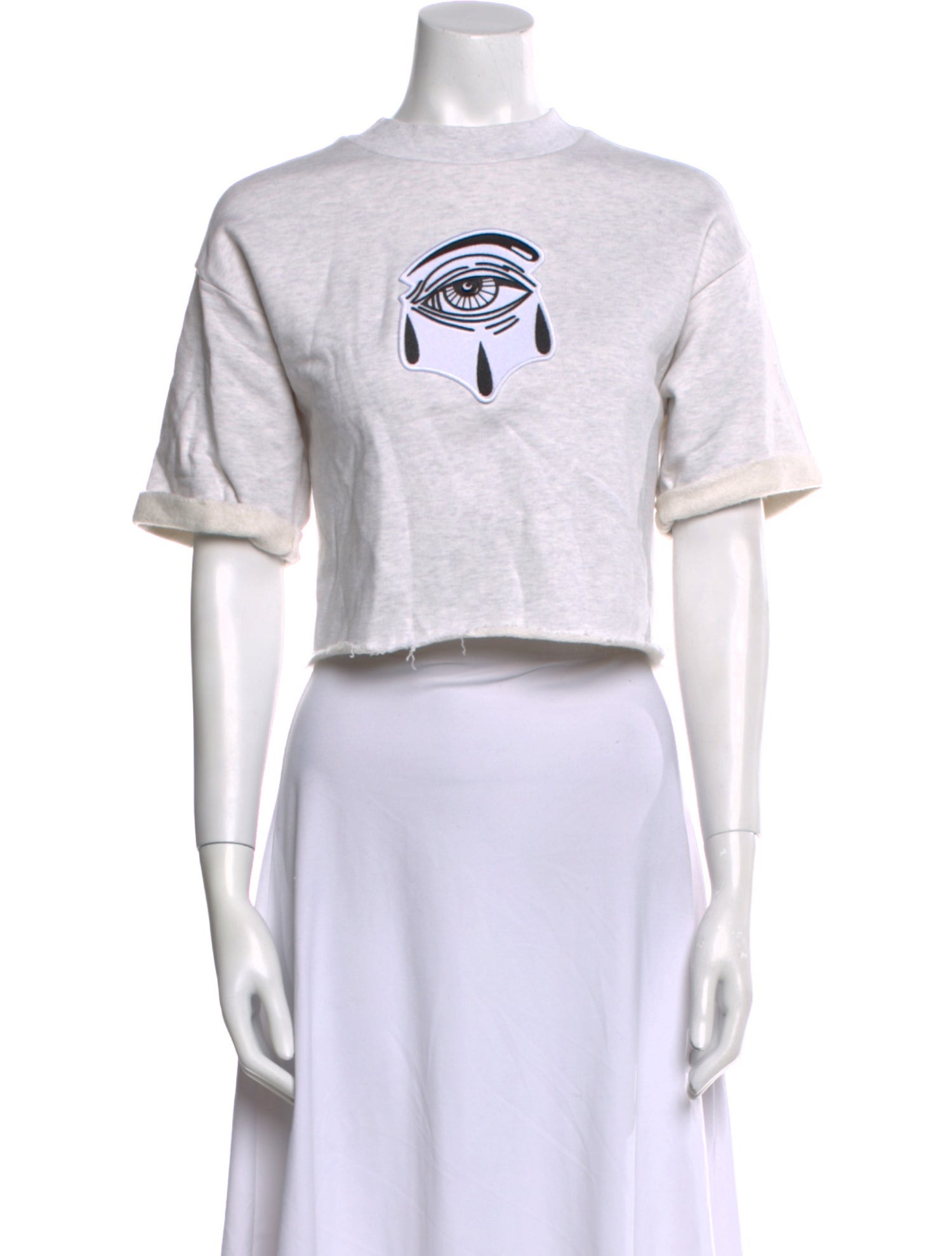 Marcell Von Berlin Graphic Print Mock Neck Crop Top w/ Tags