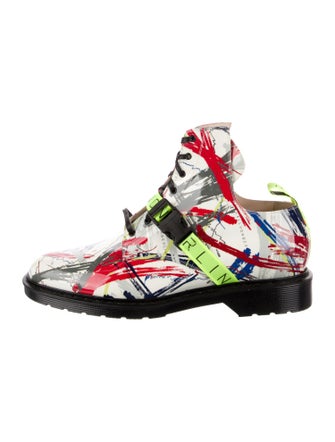 Marcell Von Berlin Patent Leather Printed Lace-Up Boots