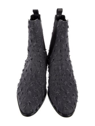 Marcell Von Berlin Denim Distressed Accents Chelsea Boots