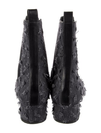 Marcell Von Berlin Denim Distressed Accents Chelsea Boots