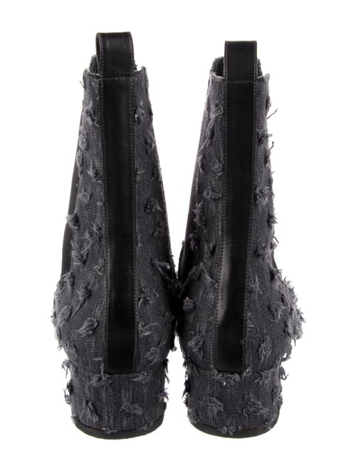 Marcell Von Berlin Denim Distressed Accents Chelsea Boots