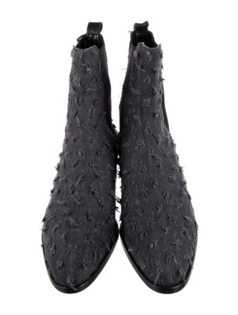 Marcell Von Berlin Denim Distressed Accents Chelsea Boots