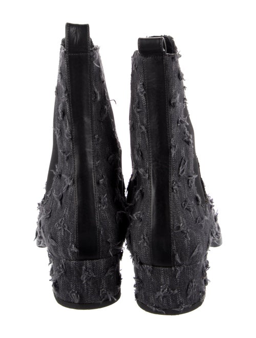 Marcell Von Berlin Denim Distressed Accents Chelsea Boots