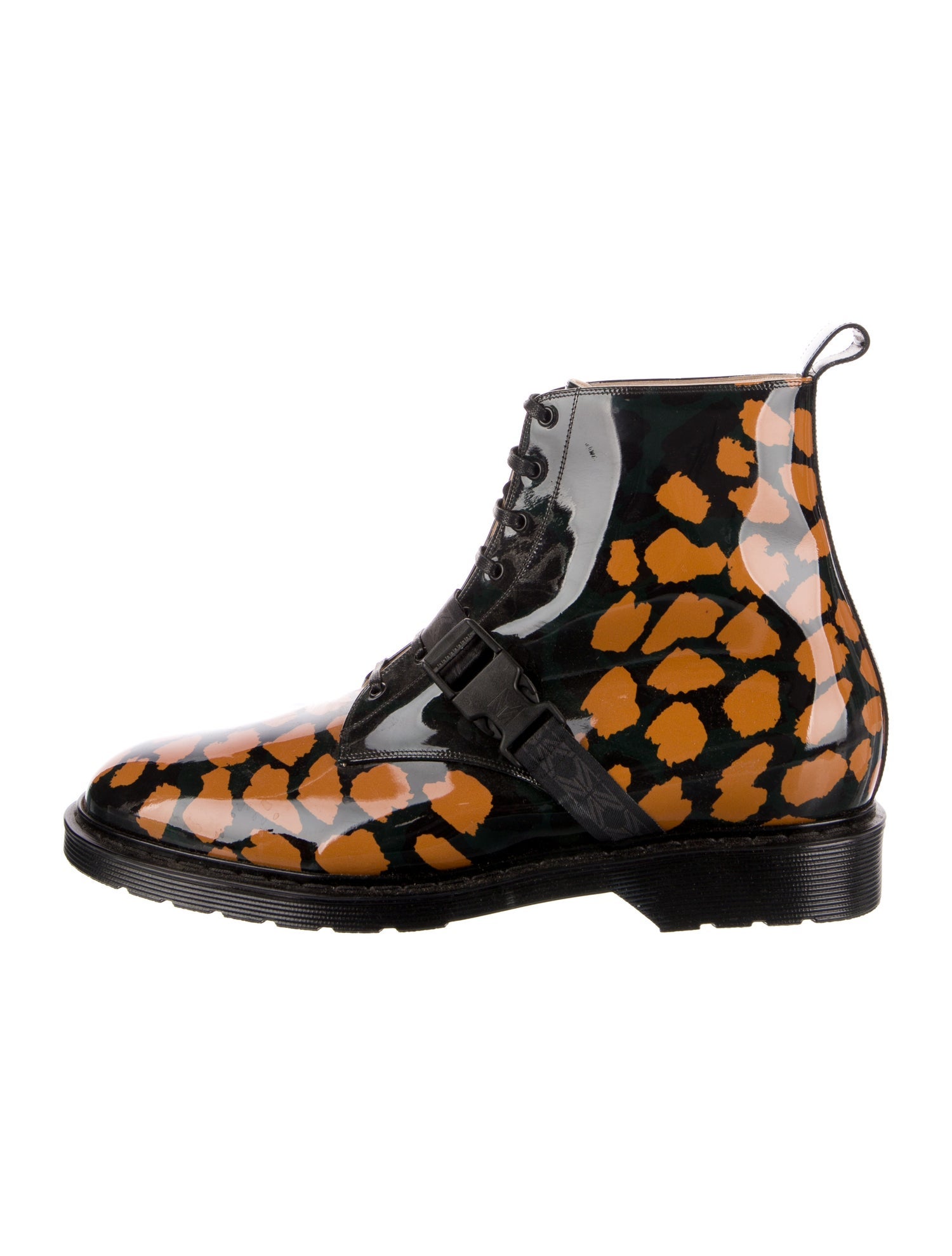 Marcell Von Berlin Patent Leather Printed Lace-Up Boots