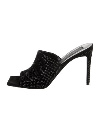 Marcell Von Berlin Suede Crystal Embellishments Slides