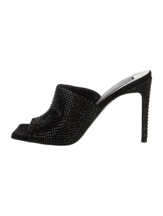 Marcell Von Berlin Suede Crystal Embellishments Slides