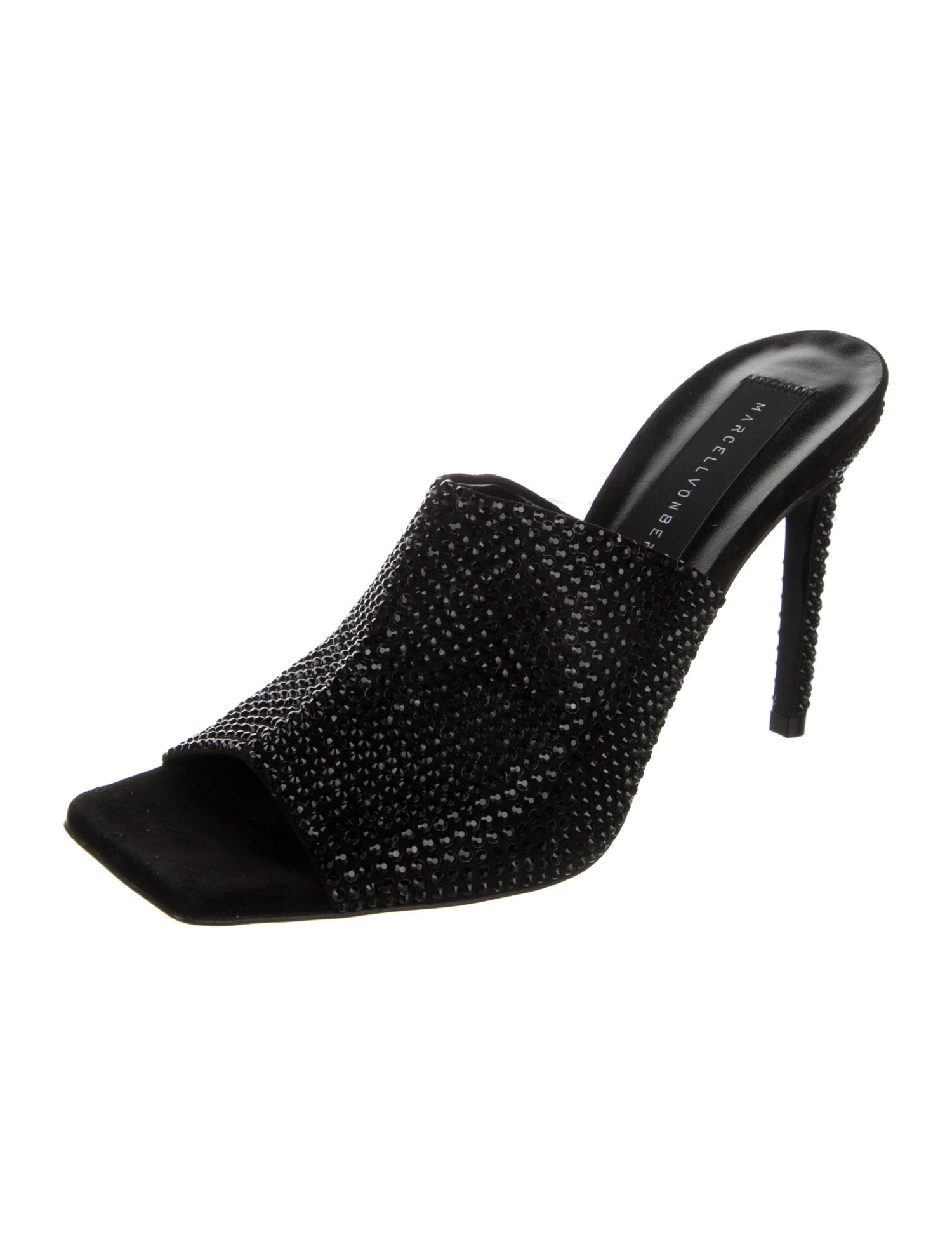 Marcell Von Berlin Suede Crystal Embellishments Slides