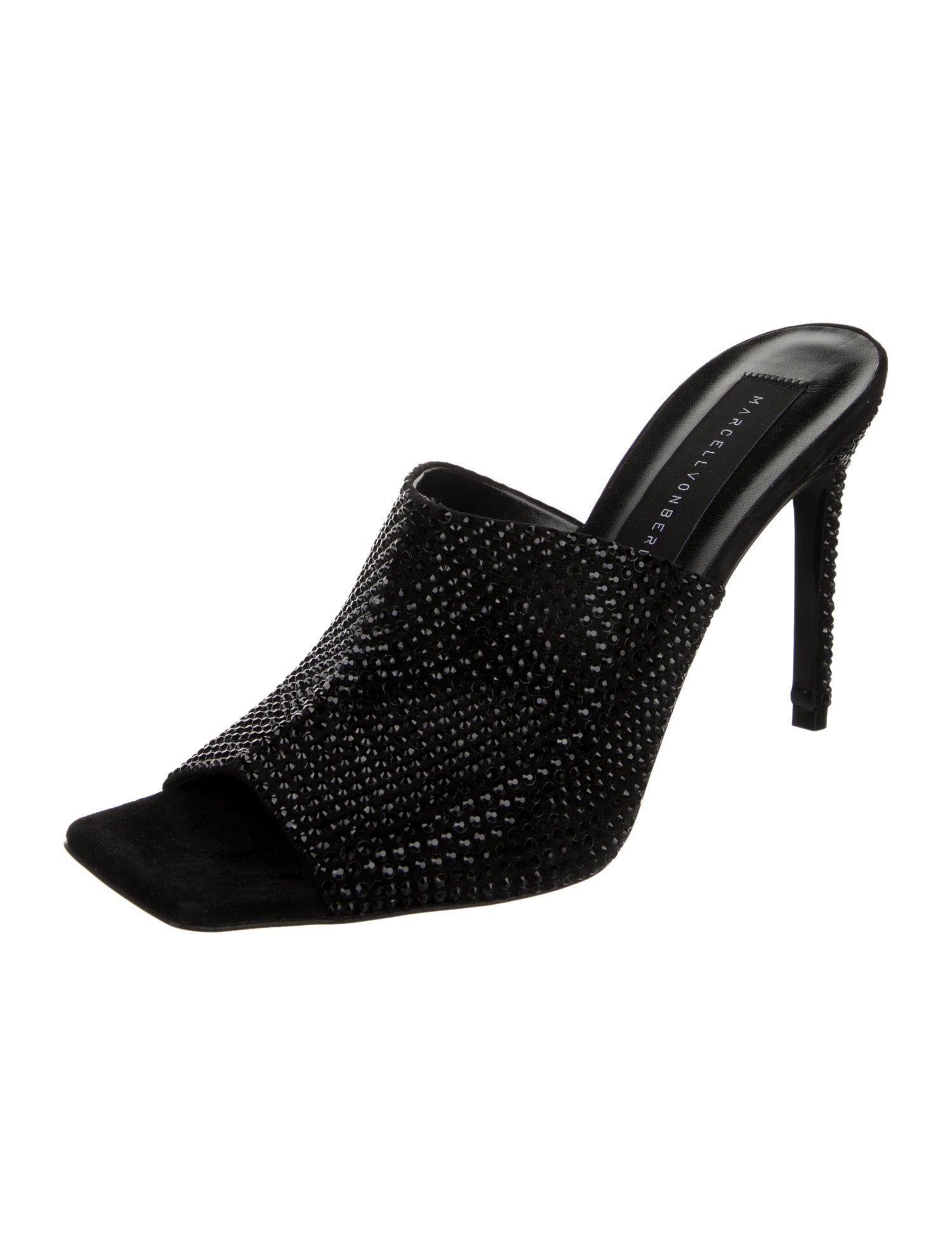 Marcell Von Berlin Suede Crystal Embellishments Slides