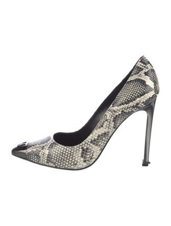 Marcell Von Berlin Embossed Leather Animal Print Pumps