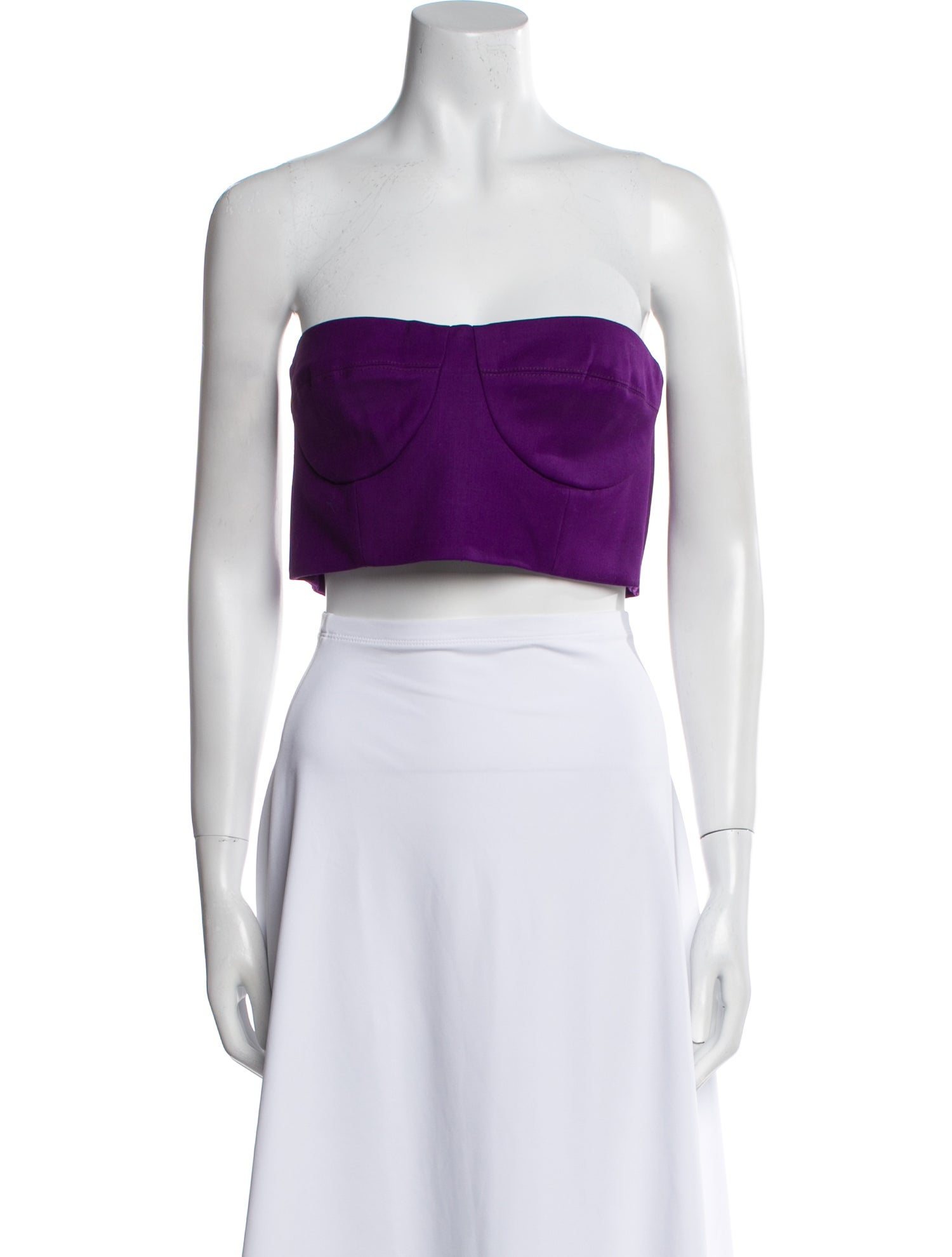 Marcell Von Berlin Virgin Wool Strapless Crop Top