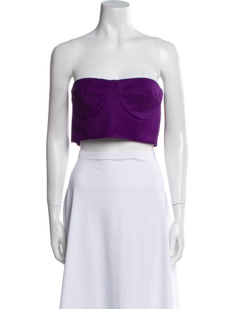 Marcell Von Berlin Virgin Wool Strapless Crop Top