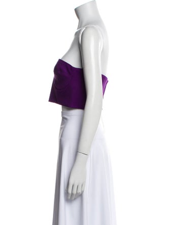 Marcell Von Berlin Virgin Wool Strapless Crop Top